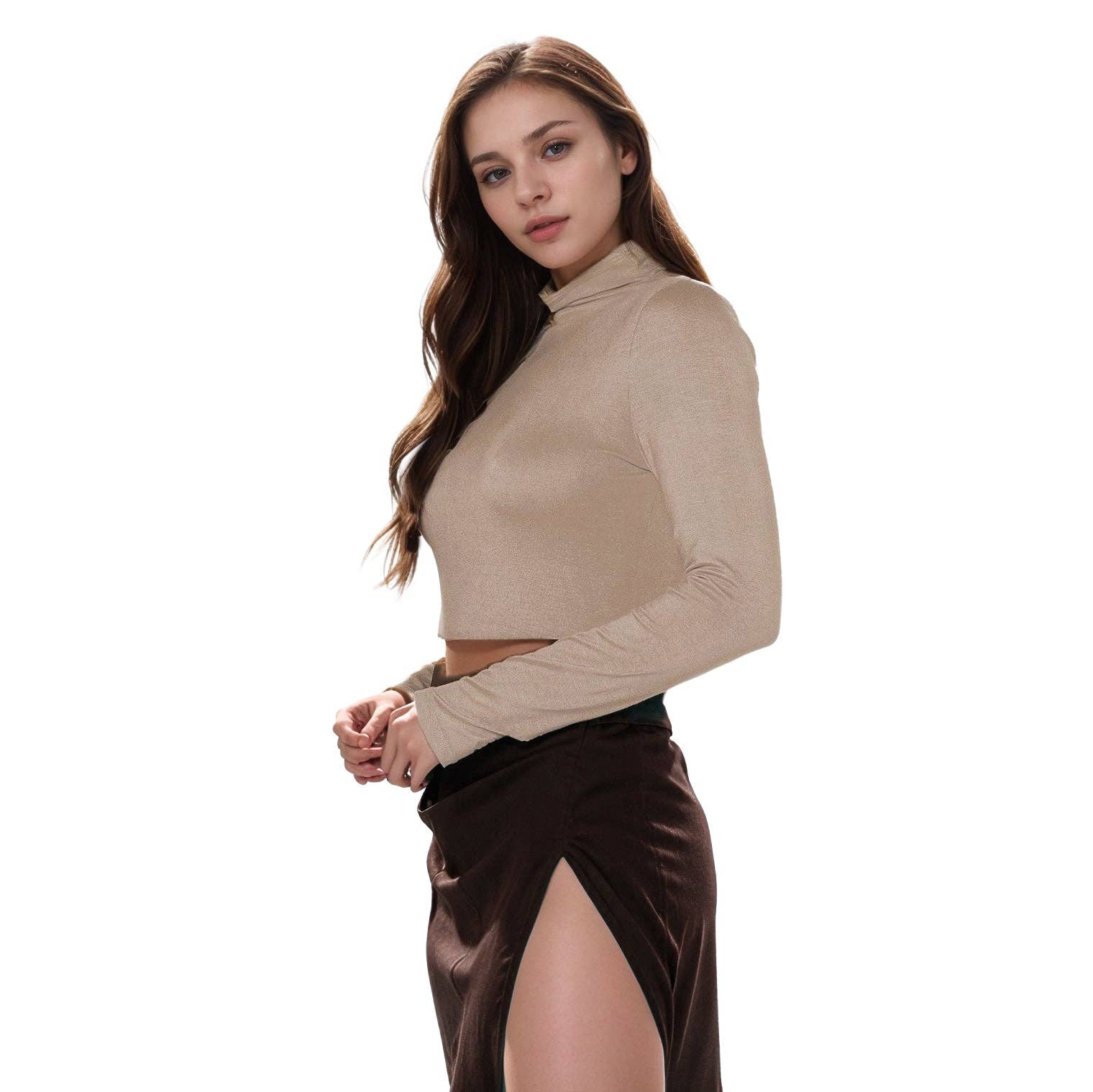 Robin K – wholesale Knit top – Women's – Bellatrix Women's Long Sleeve Turtle Neck Fitted Top25