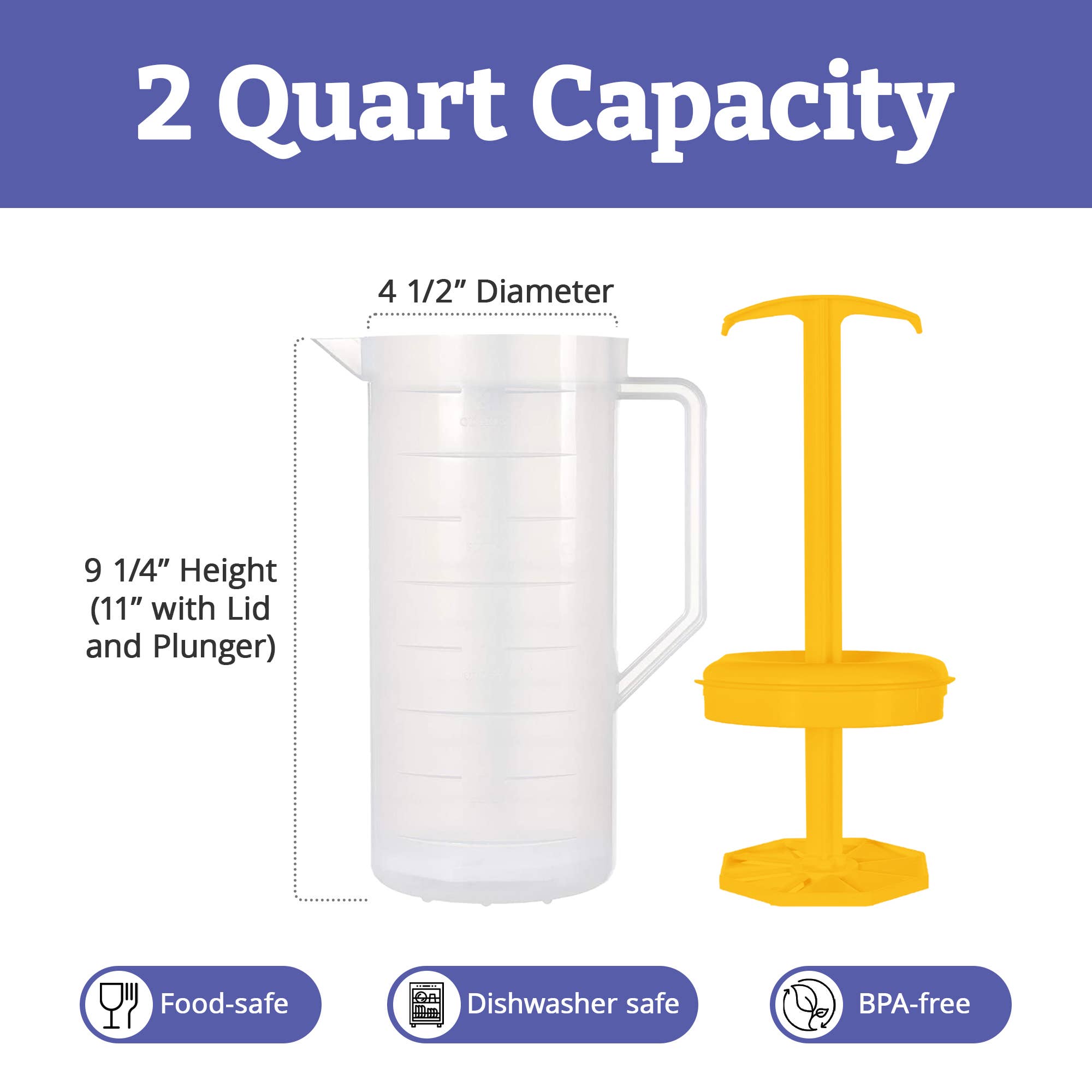 JBK Pottery – wholesale Pitcher – Mixing Pitcher - 2 Quart Capacity - Yellow4