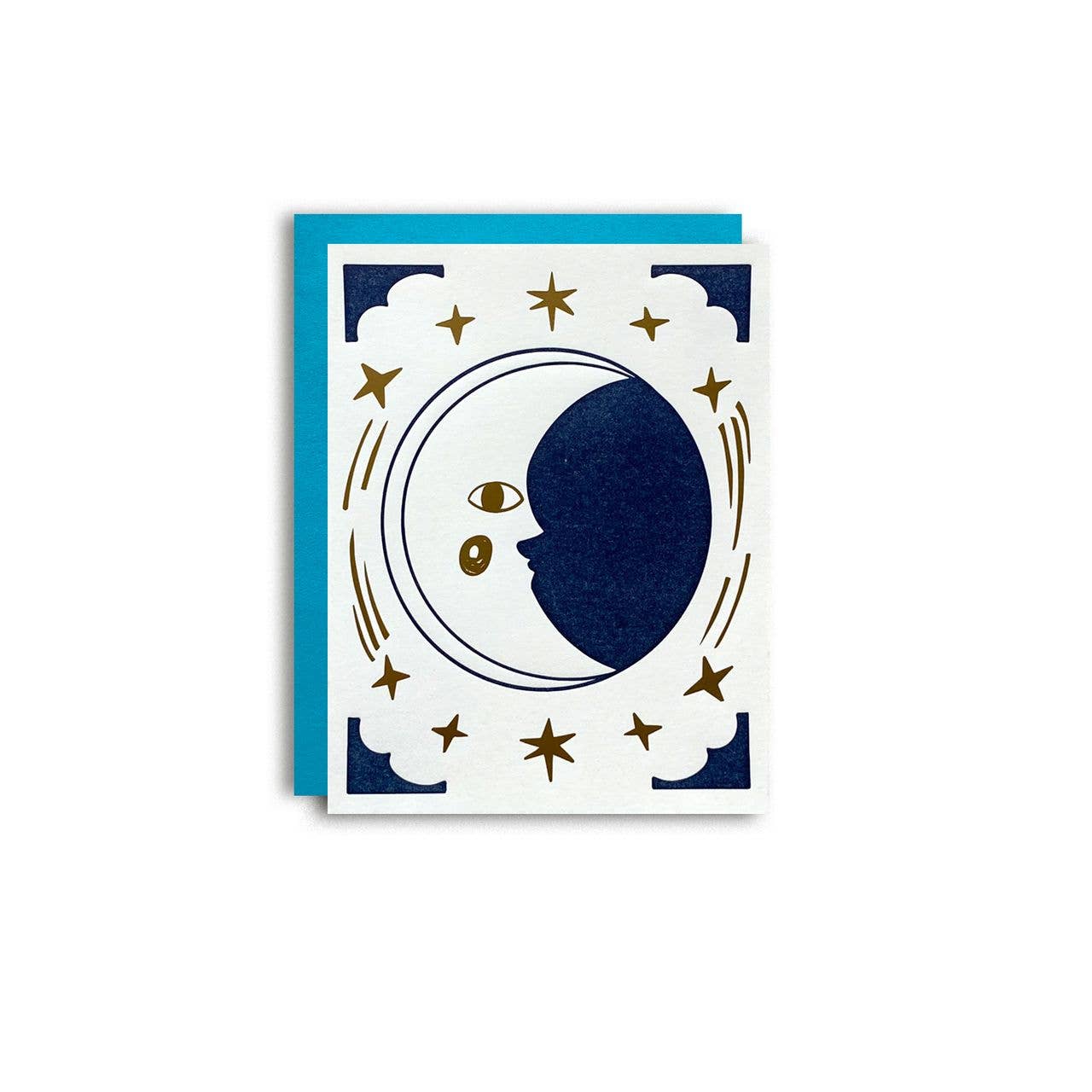 Pier Six Press - Vente Carte de vœux classique - La Lune - Carte de vœux typographique en aluminium2