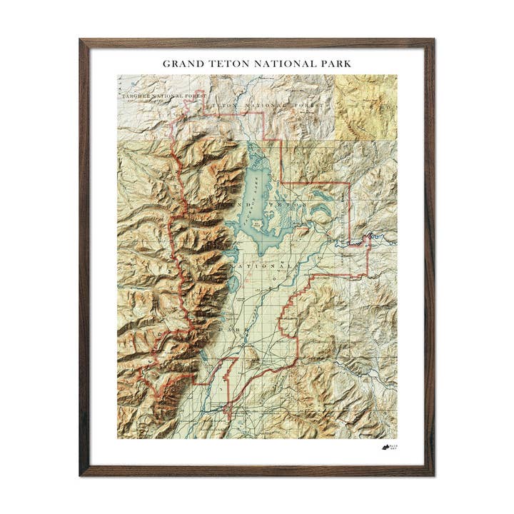 Grand Teton Relief Map for wholesale by Muir Way