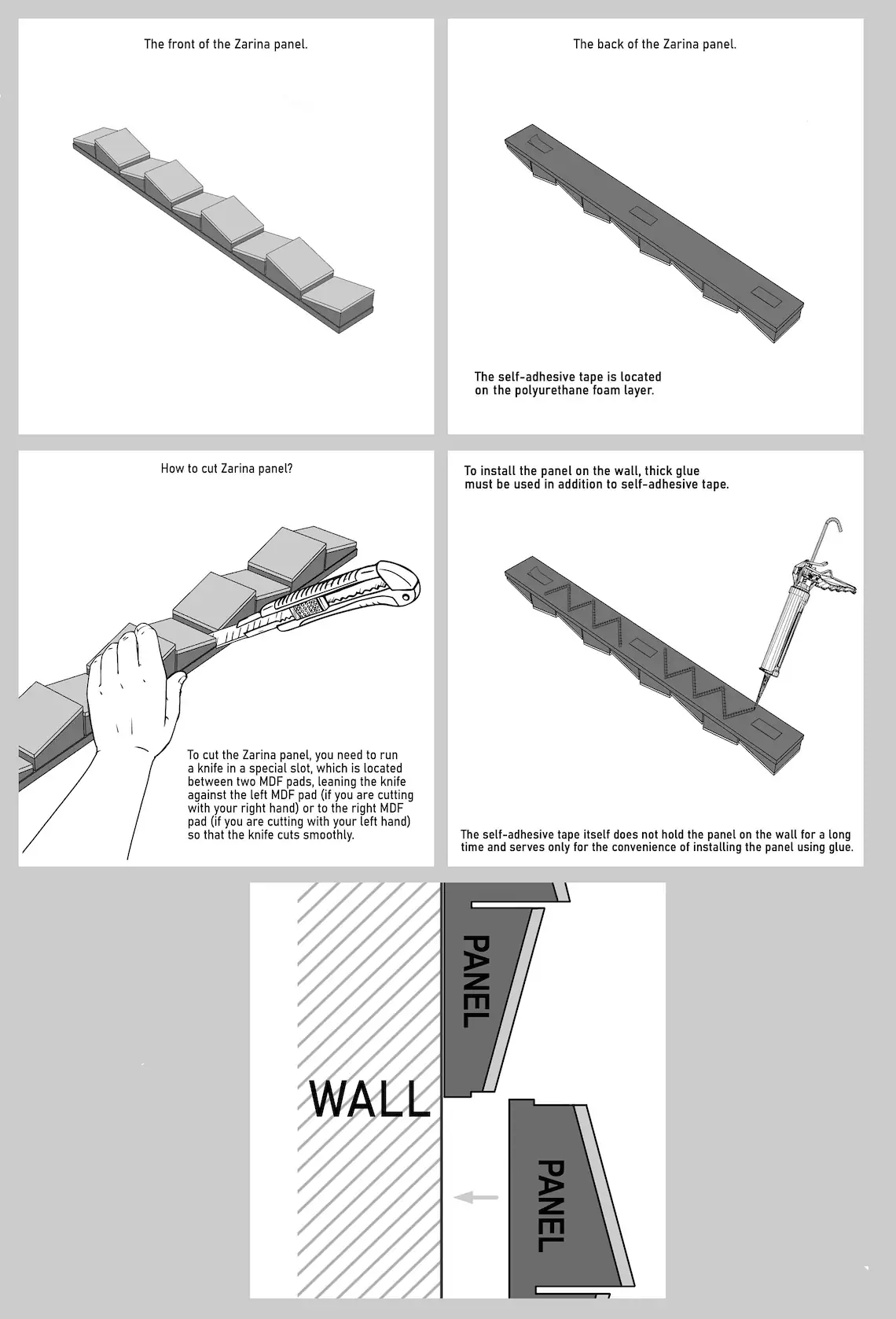 ATB-Sound sp. z o. o. - Venta al por mayor Paneles decorativos - Paneles acústicos ZARINA | Decoración de madera 3D tipo mosaico8