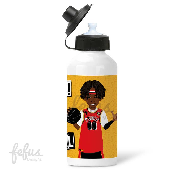 Fefus Designs - Wholesale Water bottle - Black Boy Basketball Aluminium Water Bottle | Fefus Designs2