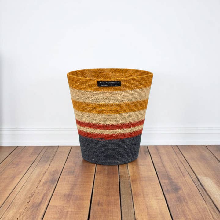 BRITISH COLOUR STANDARD Seagrass Waste Paper Basket in Tuscan / Guardsman Red for wholesale by British Colour Standard North America
