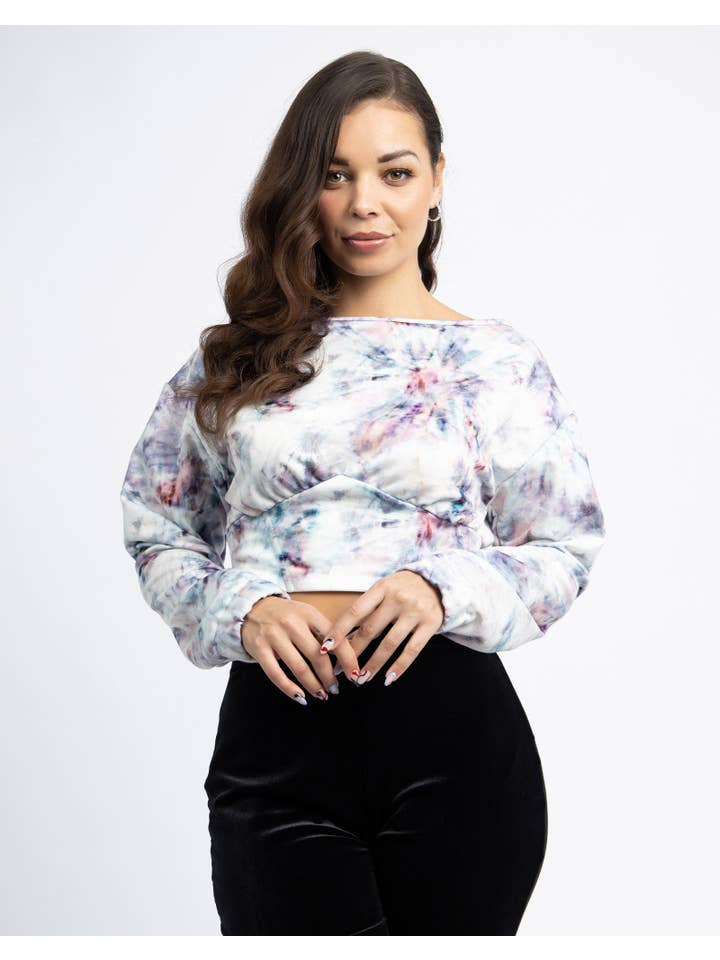 Chekani – wholesale Sweatshirt – Women's – Corset Back Sweatshirt Jumper in Tie Dye | Hermione2