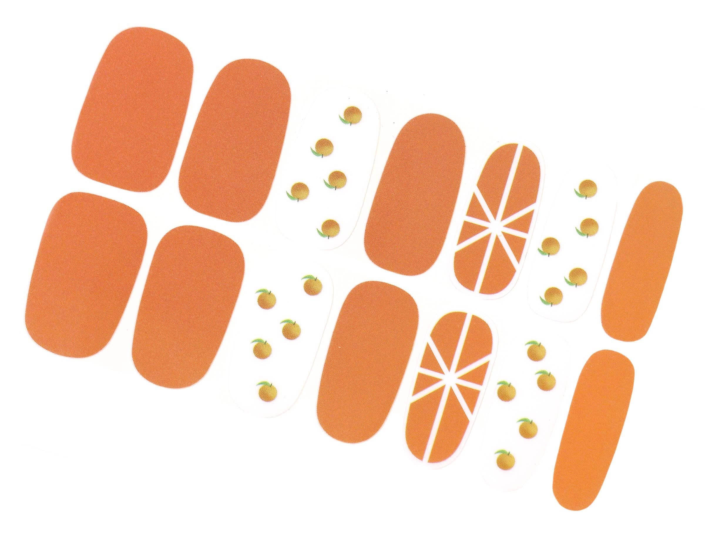 ClebleNails - Wholesale Nail Art/Decal - Cute Orange Fruit Nail Wraps / Tropical Nail Polish Strips / Spring Summer Fruity Nail Stickers / Juicy Beach Vegetable Unique Nail Wraps1