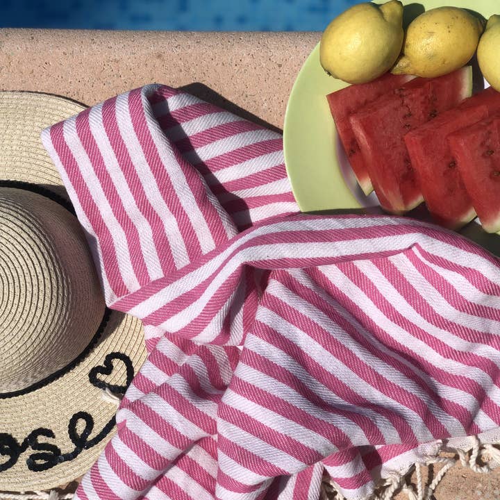 MY LUXE - Venta al por mayor Toallas de playa - Toalla Hammam Cherry Candy3