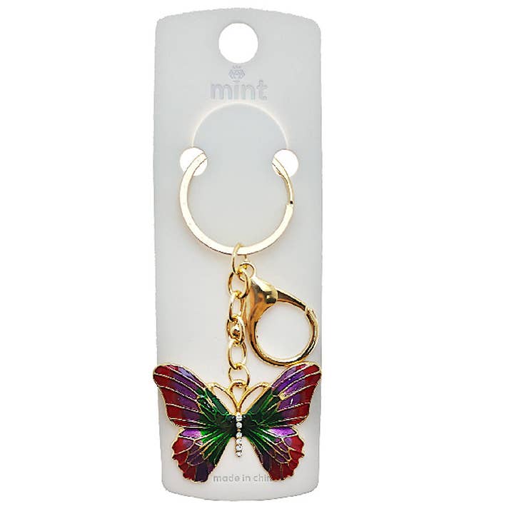 Enamel Ombré Butterfly Keychain for wholesale by Atlas Fashion