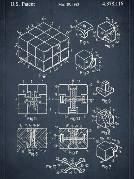 Rubik's Cube Octrooi Kunstdruk voor wholesale door Keep Calm Collection