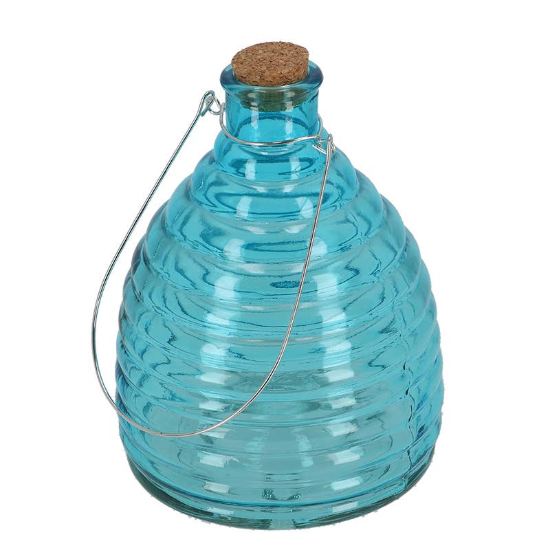 Esschert Design USA - Wholesale Outdoor Ornament/Decor - Beehive Style Wasp Trap, Glass, Green/Blue/Pink3