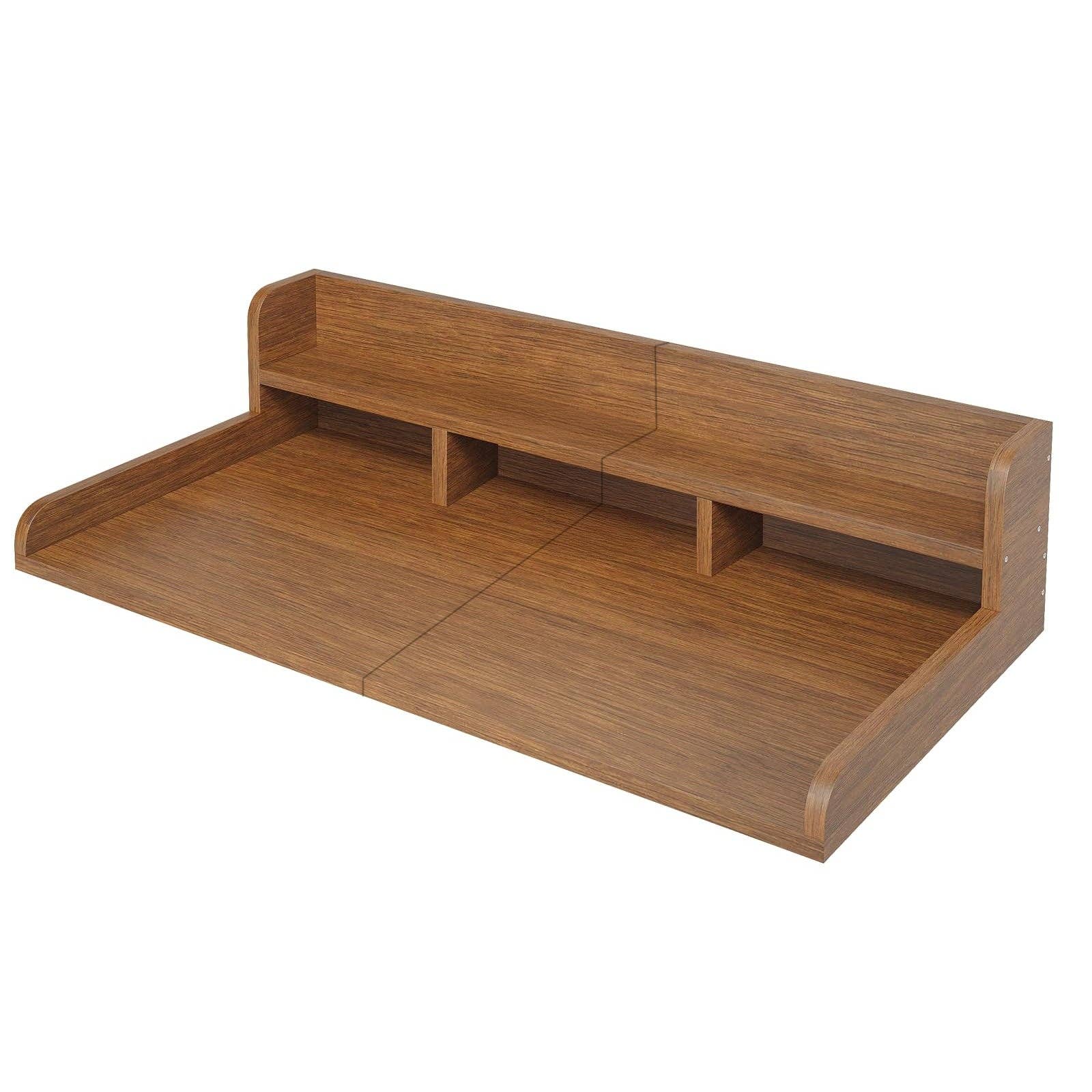 39F Inc. - Vente Corbeille à linge - Plan de travail pour lave-linge séchant en noyer avec bordure et patins antidérapants5