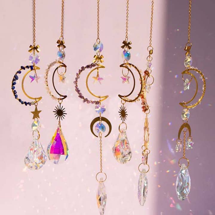 Dipped Shop - Wholesale Suncatcher - Colorful Sun Moon Hanging Crystal Decoration DPCD96