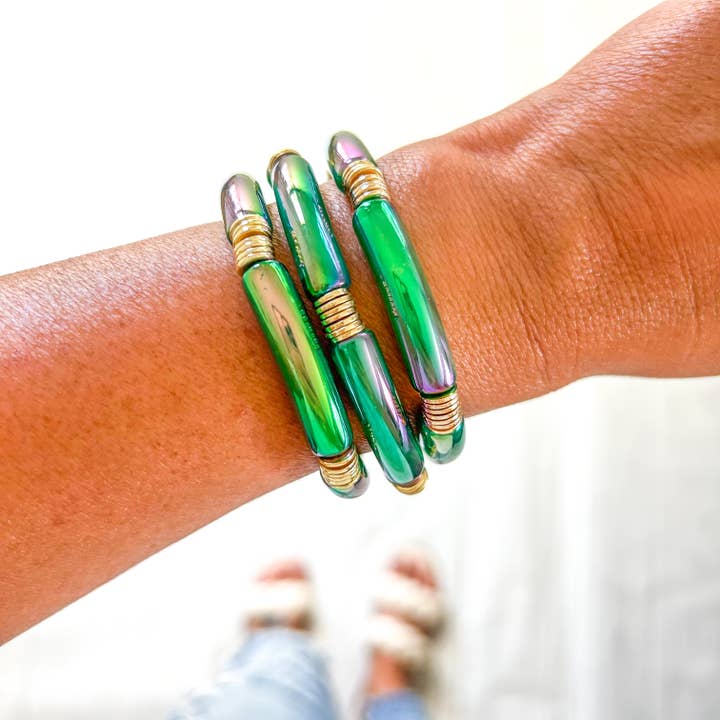 Savvy Bling - Wholesale Beaded Bracelet - Metallic Tube Bracelets76