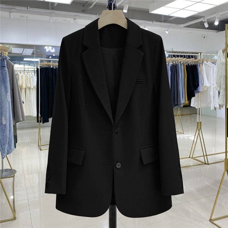 Plush Looks – wholesale Blazer - Dam – Casual blazer med lös passform i enfärgat utförande0