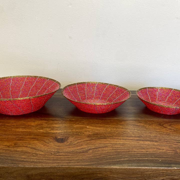 Gitzell FairTrade - Wholesale Decorative Plate/Dish/Bowl - Beaded Bowl Organizer