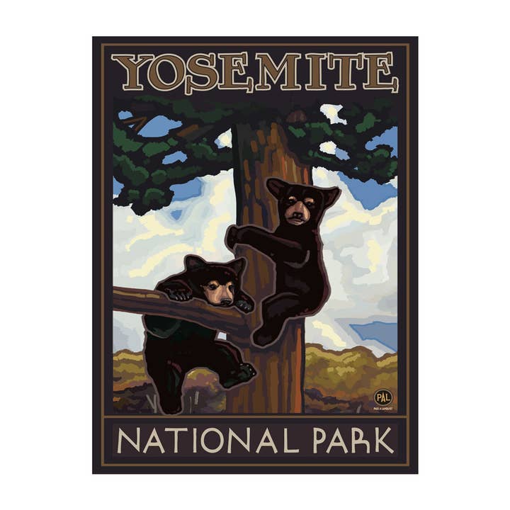 PAL-3557 A Yosemite National Park Two Bears Tree 9x12 Print for wholesale by Art of Place