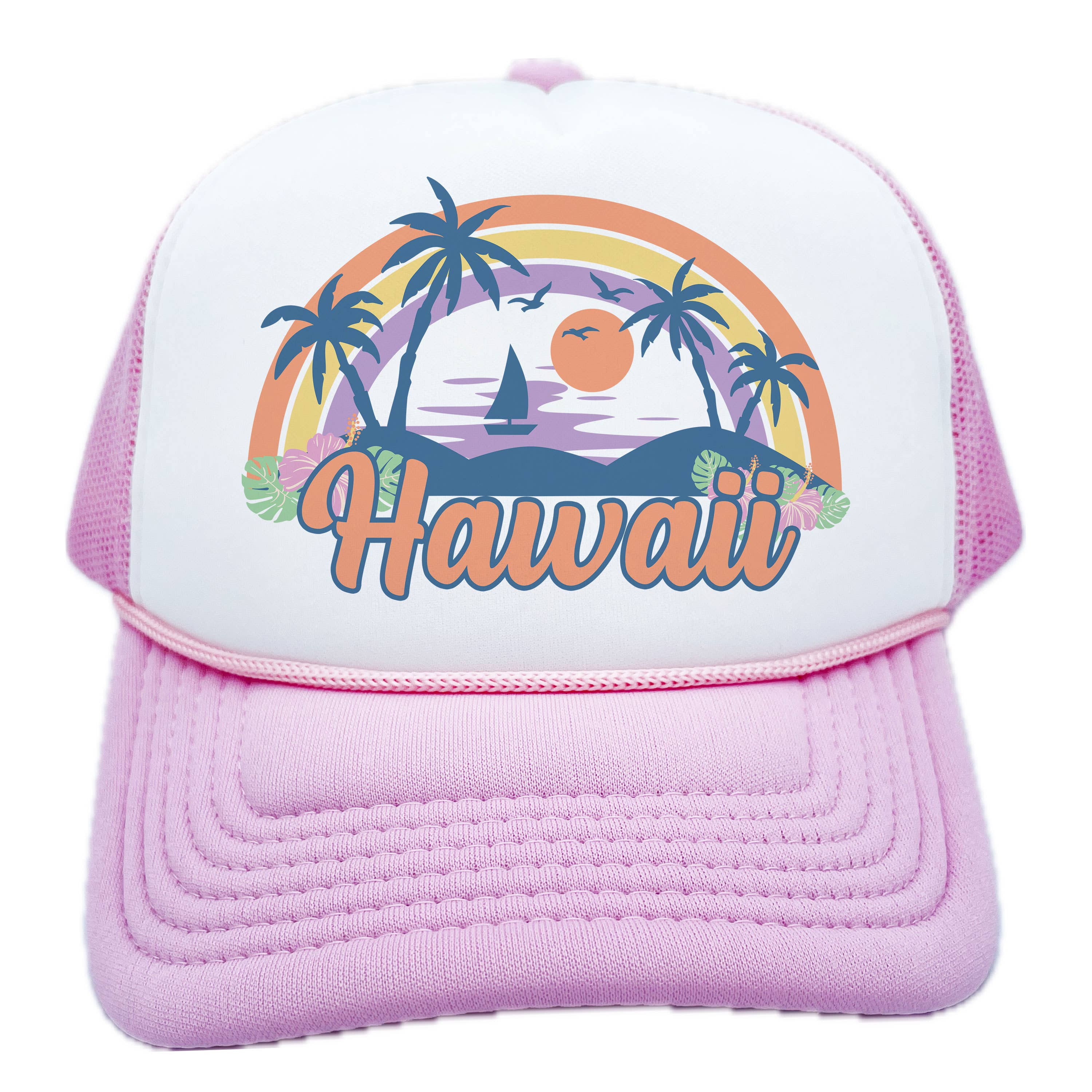 Hey Mountains - Wholesale Kids Hat - Kids - Kids' Hawaii Trucker Hat Palm Tree4