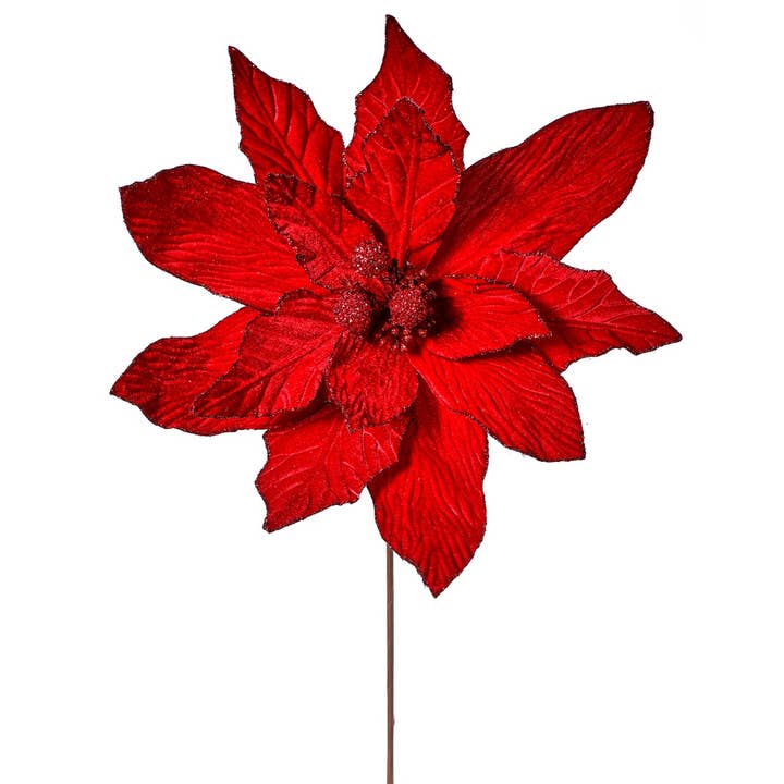 Hoher Samt 19″D Weihnachtsstern-Stiel 30″ – ROT für den Großhandel von CMC Wholesale