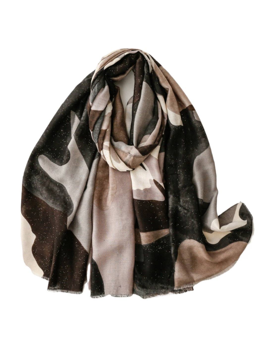 Funkyrel® Atzbranding Limited - Wholesale Scarf - Women's - Scarvii - Abstract Art Scarf with Gold Foil & Glitter0