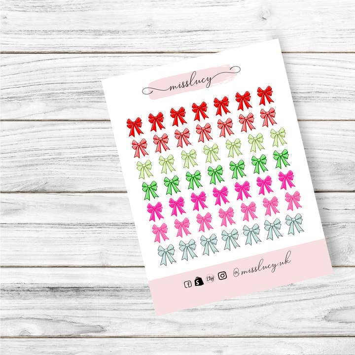 Christmas Bows Nail Decals for wholesale by MissLucyUK