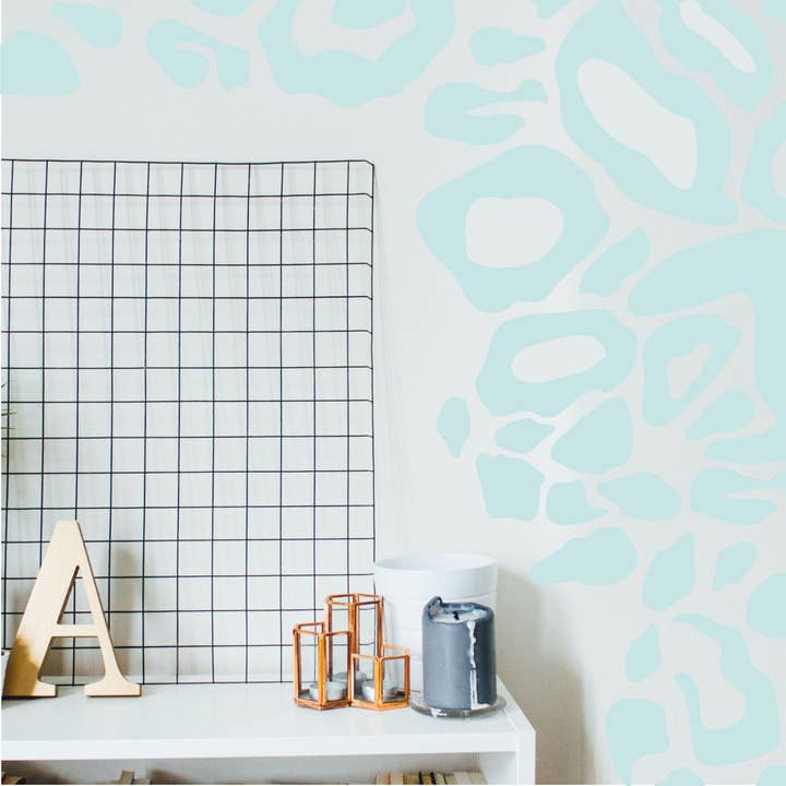 Coloured Leopard Print Fabric Wall Stickers - Feature Wall on a Budget for wholesale by FabriStick Ltd