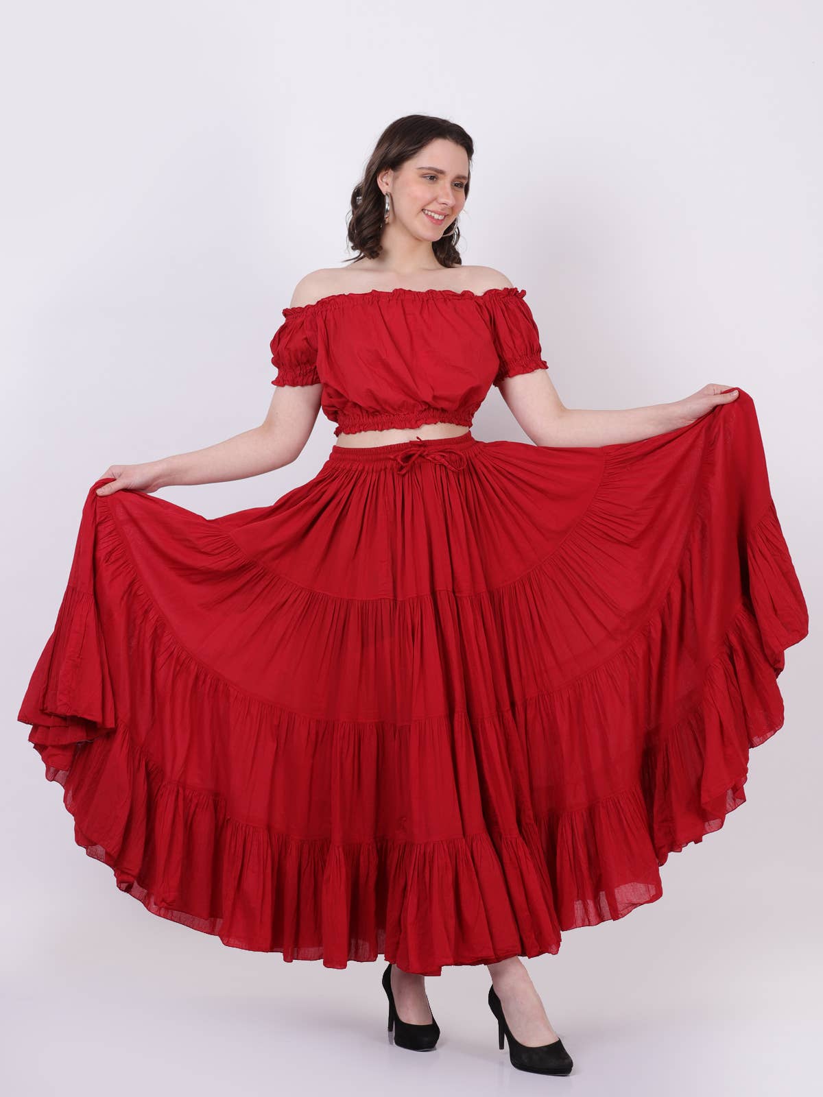 Wevez - Vente Jupe – femme - Jupe Renaissance en coton de 25 mètres de style American Tribal Style28