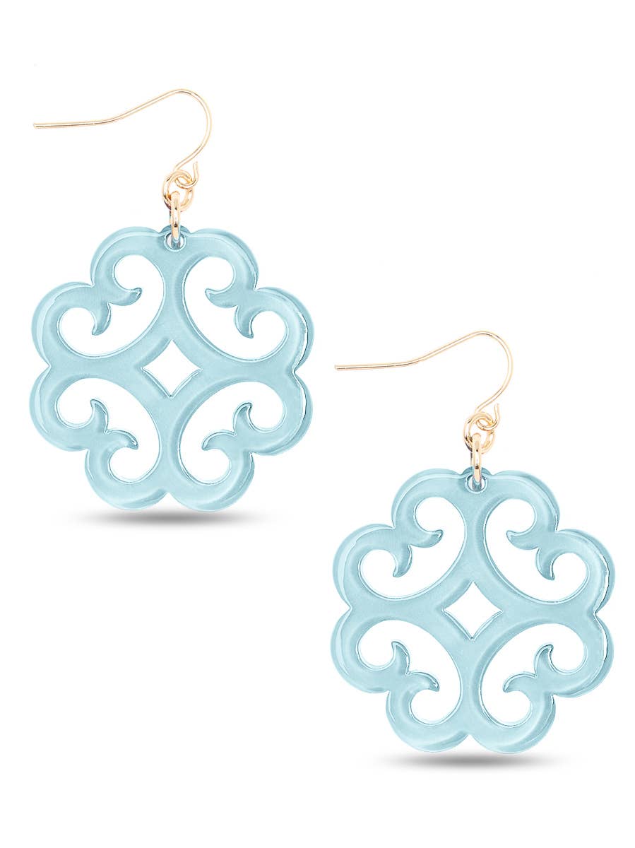 ZENZII Jewelry - Wholesale Hangende/ronde oorbellen - Circular Wave Pattern Resin Drop Earring3