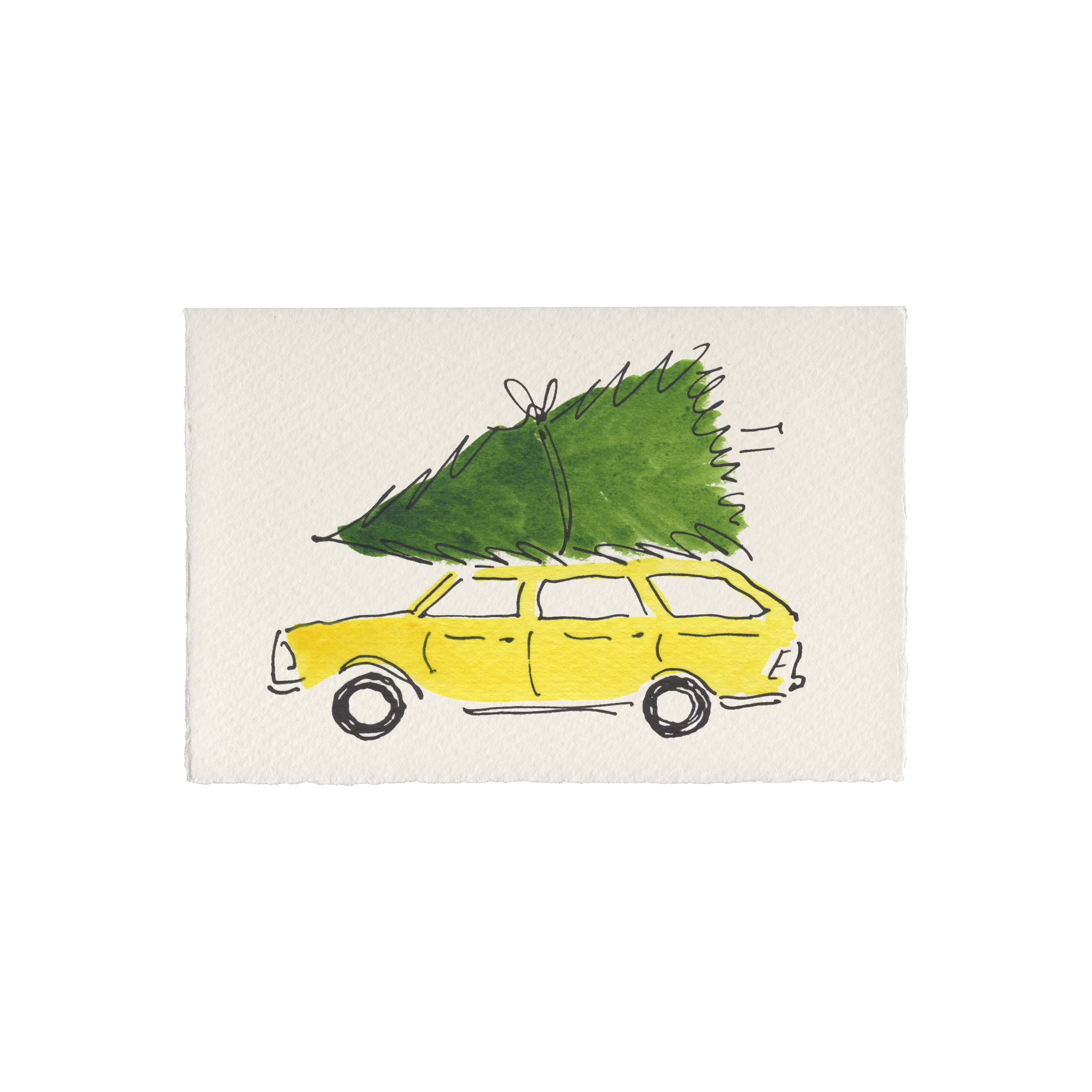 Scribble & Daub - Wholesale Christmas Card - Christmas Tree & Car Card3