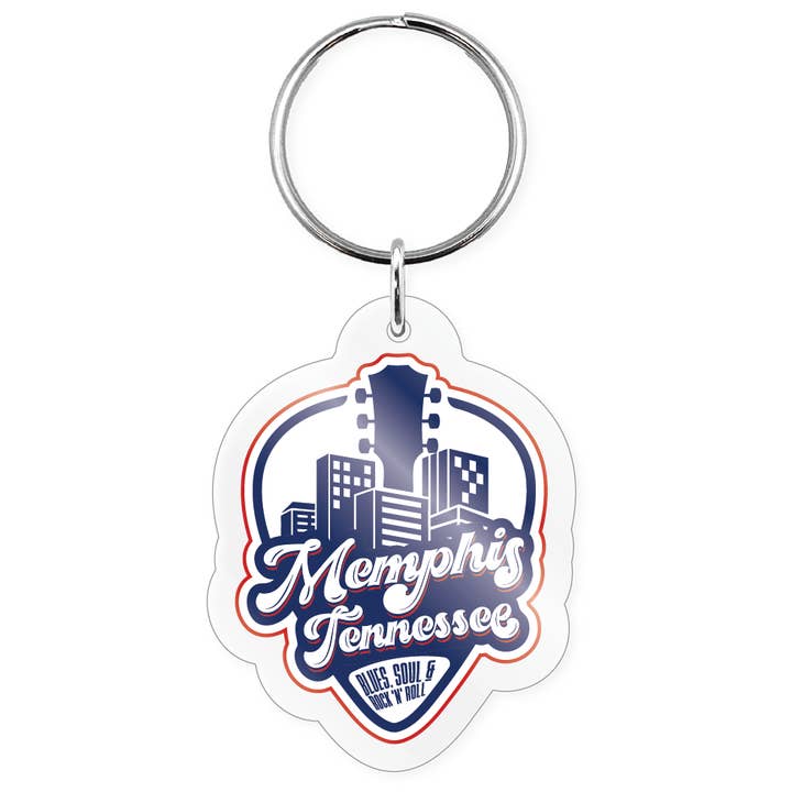 Morris Magnets - Wholesale Keychain – Unisex - Keychain - Tennessee Memphis Guitar in Guitar Pick