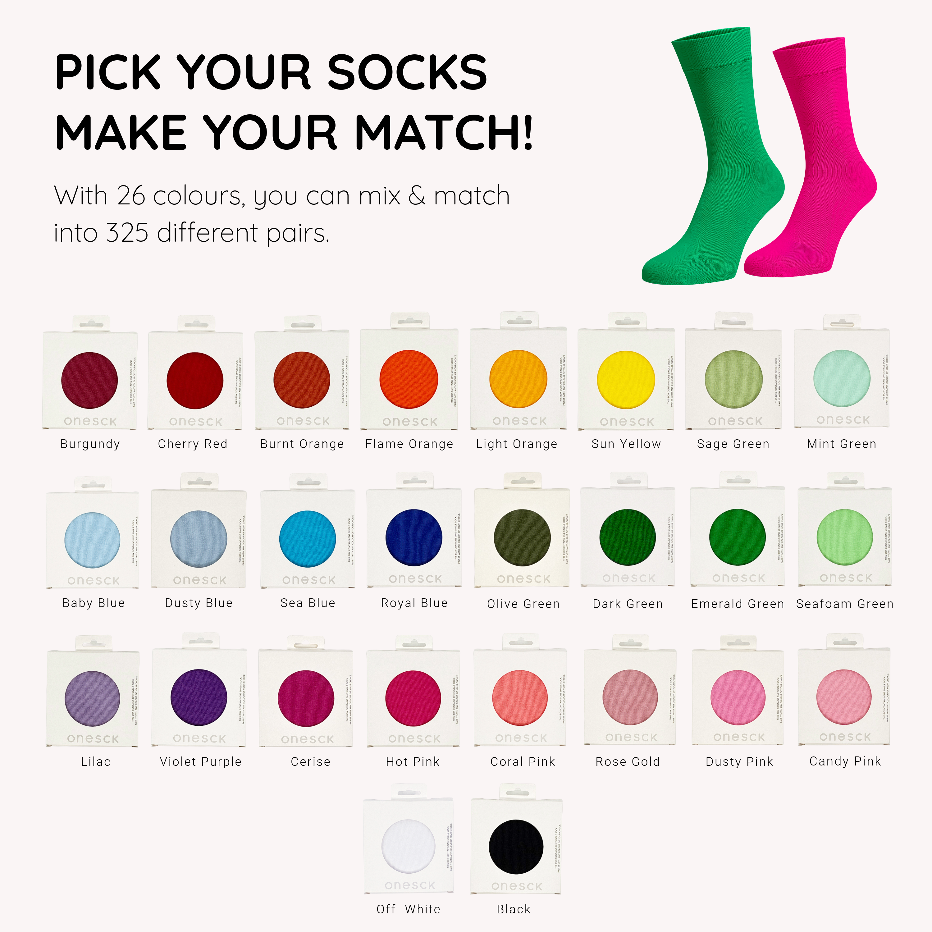 ONESCK – Meias - Unissexo por atacado – Meias Solteiras Simples | Meia Rose Gold | Ideia de Presente Elegante3