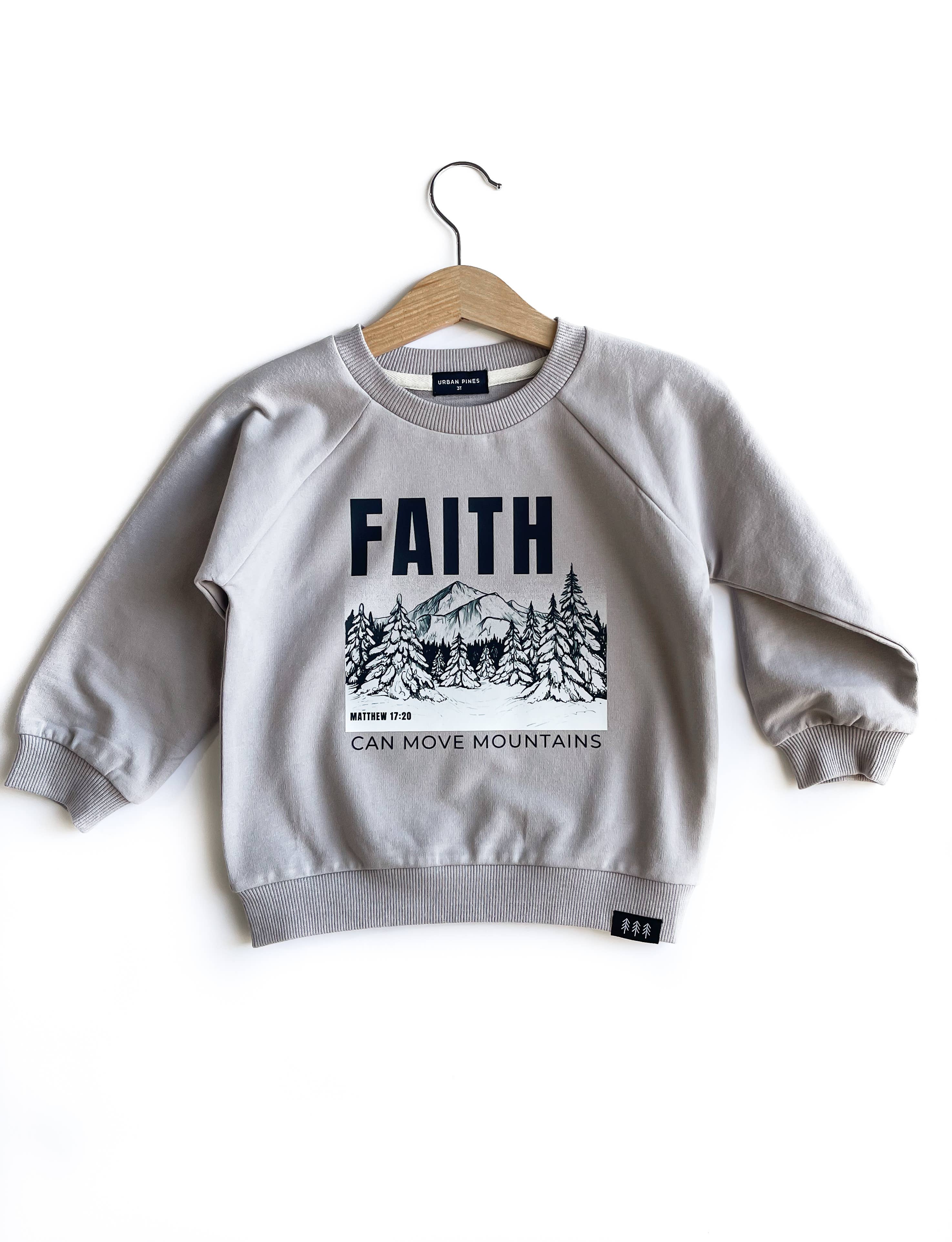 Urban Pines - Wholesale Sweatshirt - Kids - Faith Can Move Mountains Crew0