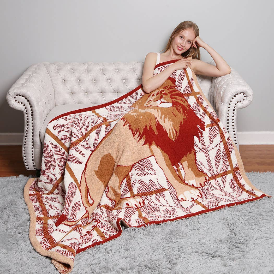 Fashion City - Wholesale Throw Blanket - Cheeta Lion Tiger Forest Design Throw Blanket5