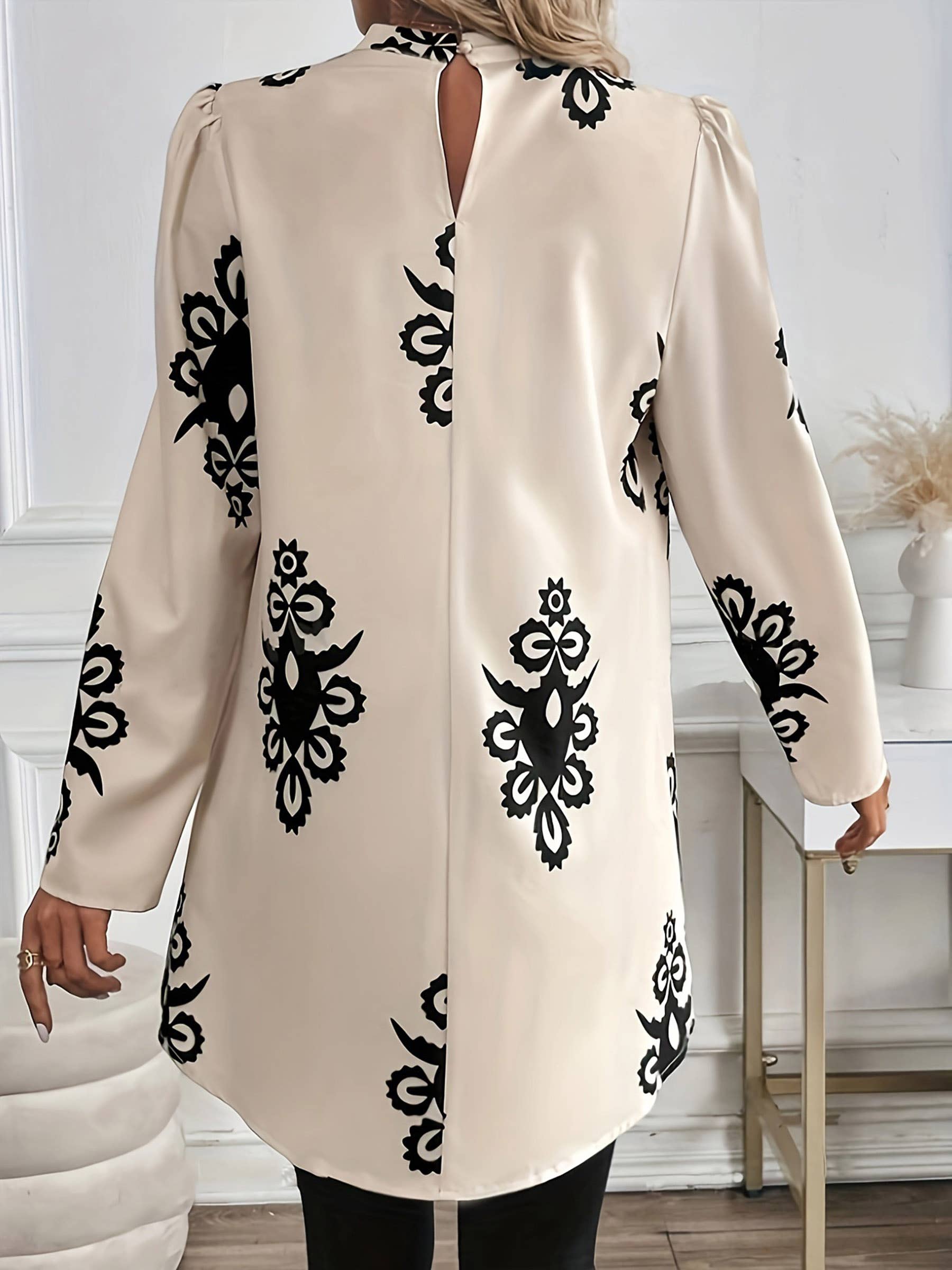 Beige Long Sleeved Shirt Elegant Top for wholesale on Faire2