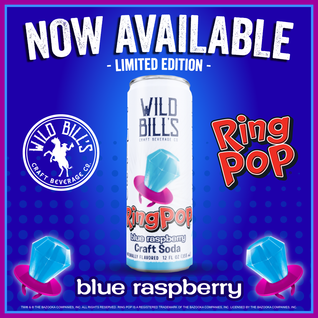 Wild Bill’s Craft Beverage Co. - Wholesale Soda/Carbonated Drink - Ring Pop Soda Blue Raspberry Pure Cane Sugar, 12-Pack, Cans2