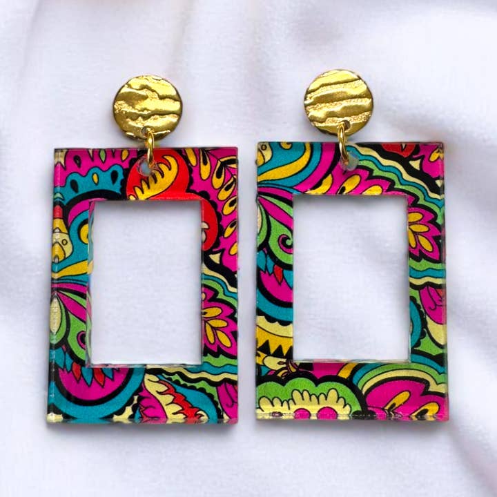 Fish Towne Designs, LLC - Wholesale Dangle Earrings - Vibrant Summer Acrylic Earrings | Colorful Dangle Earrings0