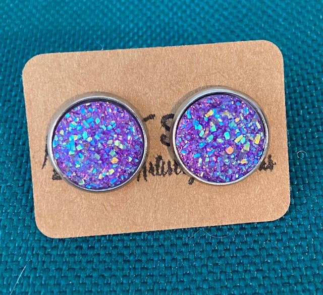 SMA Artistry Creations - Vendita all'ingrosso Orecchini a bottone - Orecchini a bottone cabochon scintillanti da 12 mm3