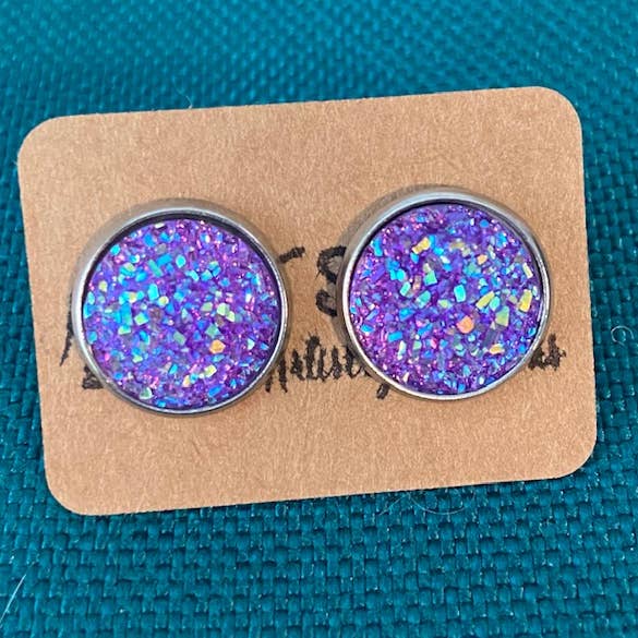 SMA Artistry Creations - Vendita all'ingrosso Orecchini a bottone - Orecchini a bottone cabochon scintillanti da 12 mm3