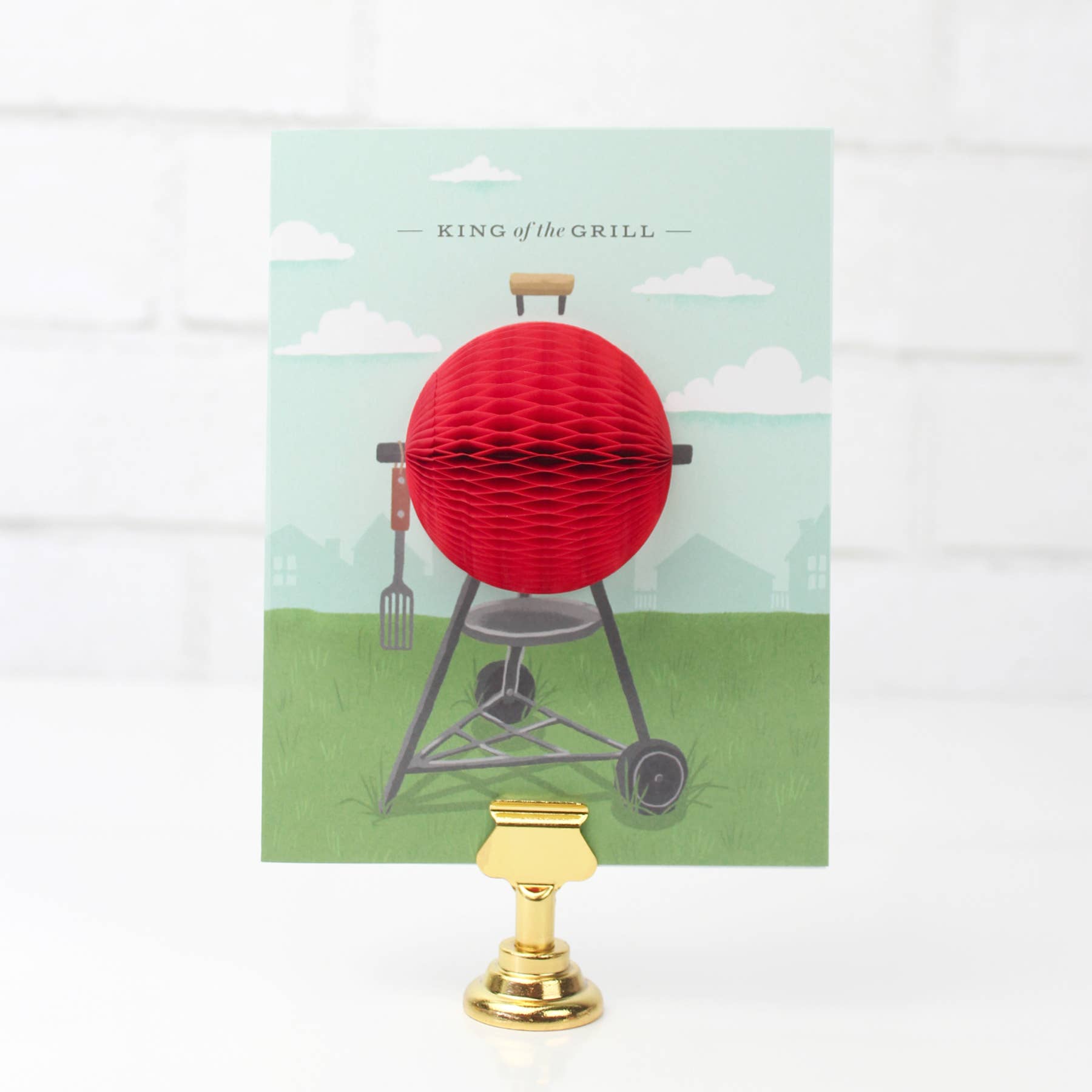 Inklings Paperie - Vendita all'ingrosso Biglietti per la Festa del Papà - Biglietto pop-up con scritta «King of the Grill», festa del papà/compleanno3