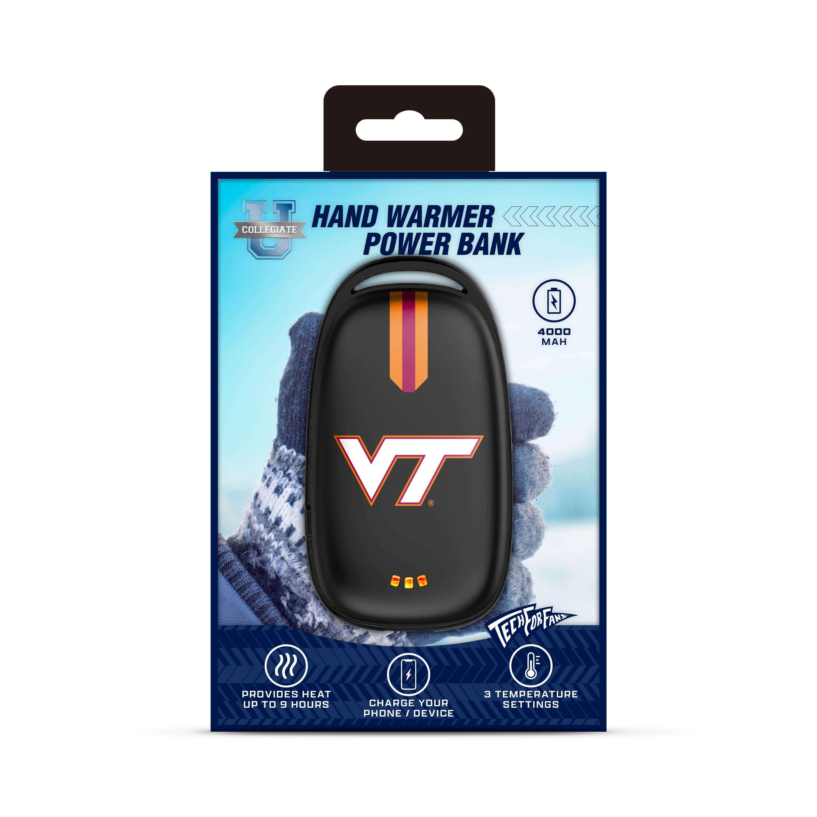 Prime Brands Group - Wholesale Portable Charger - NCAA Virginia Tech Hokies Powerbank Hand Warmer1