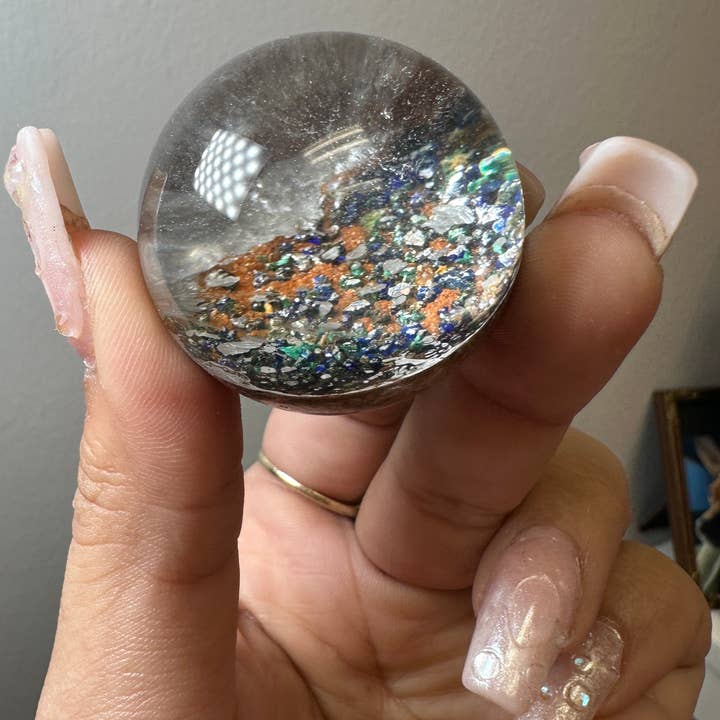 Celestial Avenue - Wholesale Spiritual Stone/Crystal - Azurite Pyrite and Clear Quartz Sphere | VERY RARE!!!!