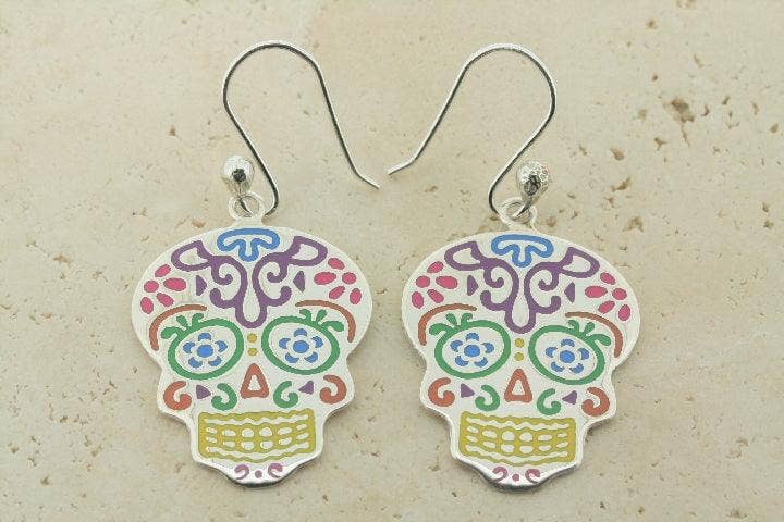 Makers & Providers - Wholesale Dangle earrings - Multi Colour Enamel Day Of The Dead Drop Earring