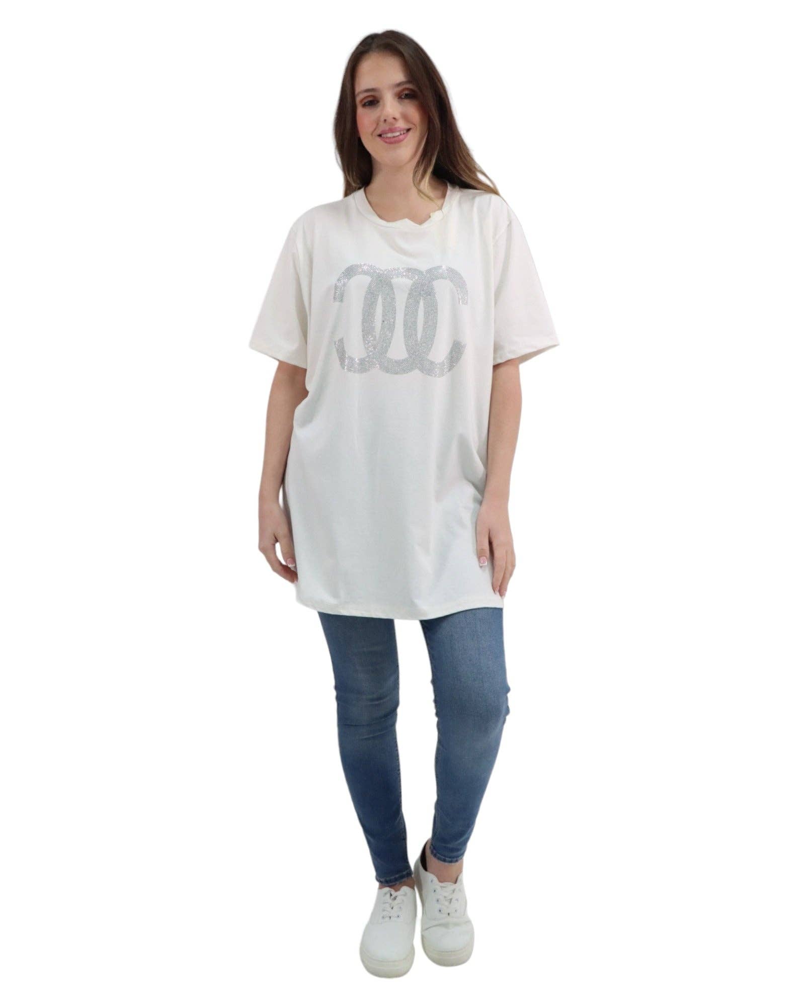 Miss Bold – wholesale Tunic – Women’s – Italian Diamante CC Print T-Shirt24
