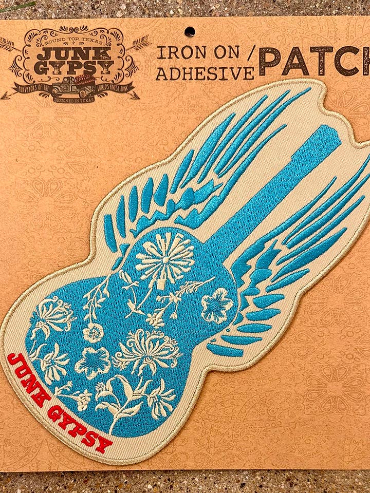 Winged Guitar XL Patch for wholesale by Junk Gypsy Company