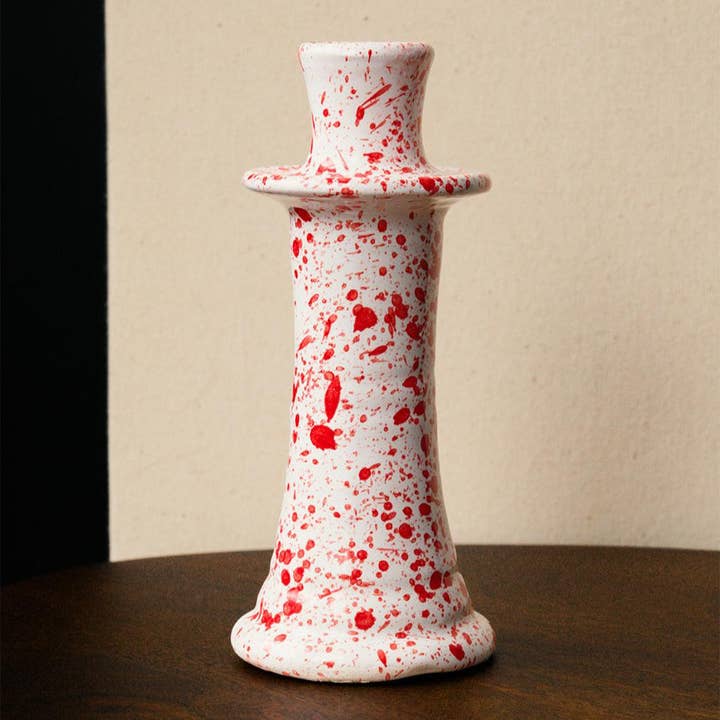 Pink Cactus & Co - Vente Bougeoirs - Bougeoir en céramique à finition mouchetée4