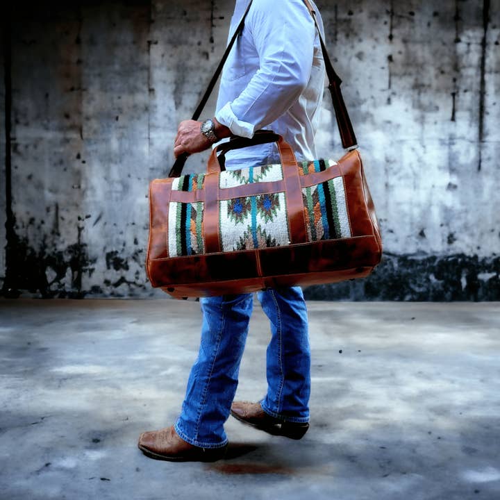 Ranch Junkie - Wholesale Weekender Bag - Unisex - Southwestern Saddle Blanket Aztec Weekender Aspen Duffel