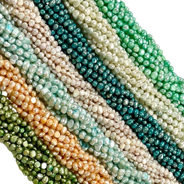 Perles d'eau douce de 6 mm en brins pour la fabrication de bijoux pour la vente par TRIVENI USA INC