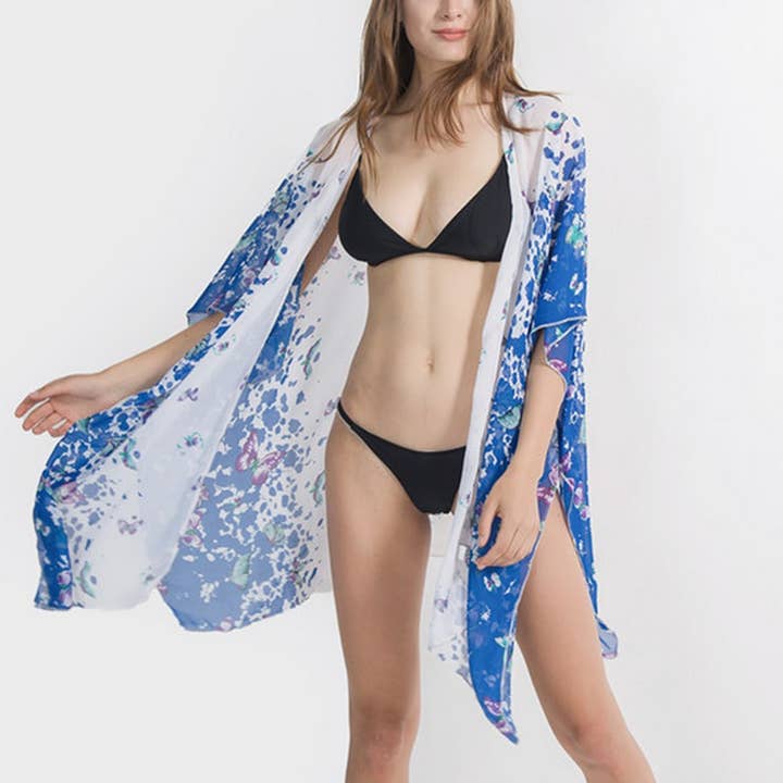 BUTTERFLY PRINT OPEN FRONT KIMONO CARDIGAN_CWASC0791 for wholesale by ACCITY