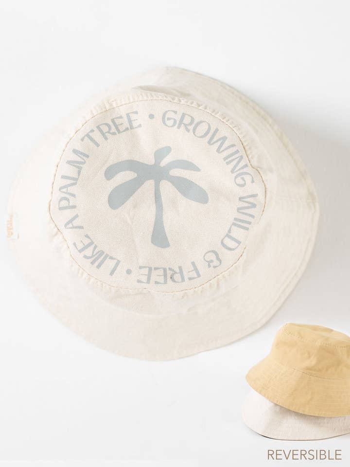 Reversible Bucket Hat - Palm / Yellow for wholesale by Bam Loves Boo
