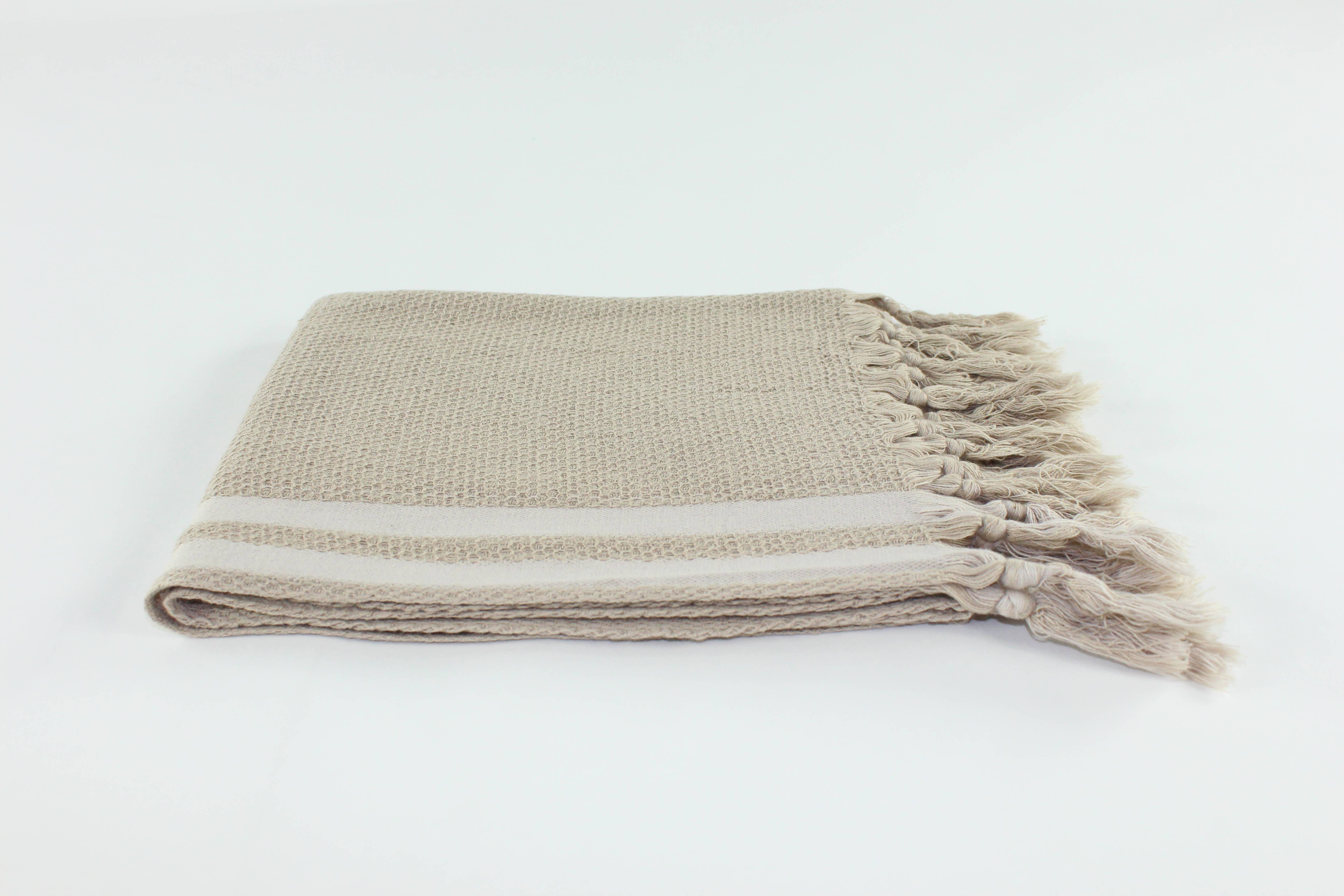 Beige Premium Turkish Towel Peshtemal Towel for wholesale on Faire9