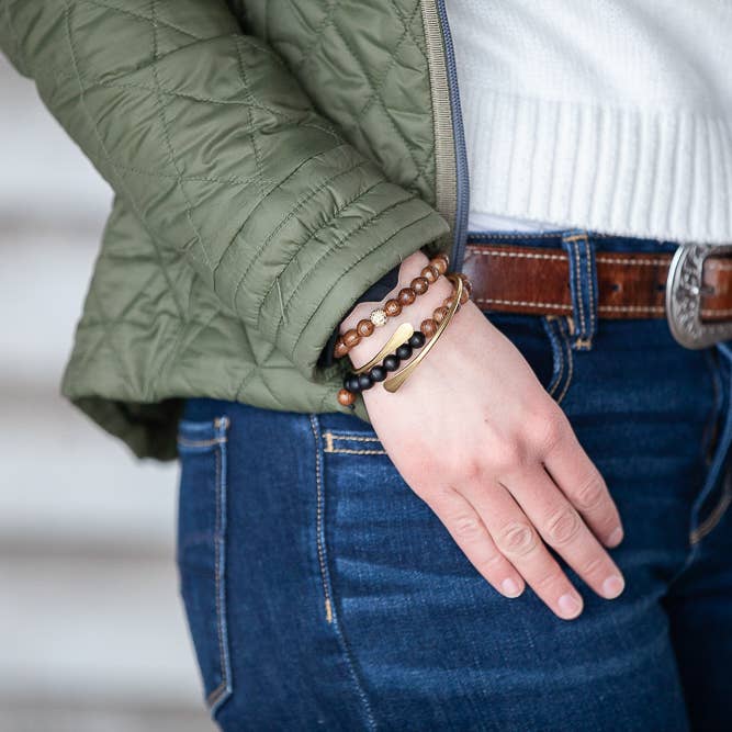 Steel & Clover - Wholesale Beaded Bracelet - Donnelly Wood & Stone Bead Bracelet