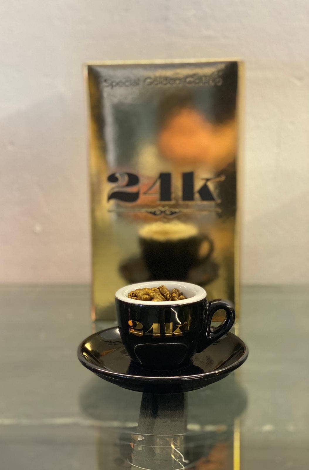 Special golden coffee 24k - Venta al por mayor Café en grano - Café especial dorado 24K1